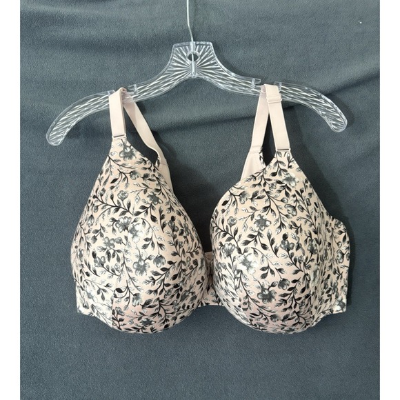Cacique Other - Cacique Bra Lightly Lined Full Coverage Underwire Pink Floral Size 42F Coquette